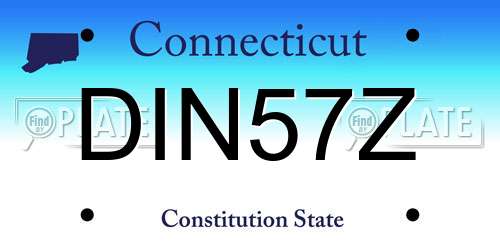 DIN57Z Connecticut License Plate