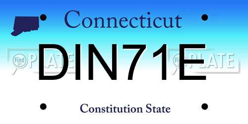 DIN71E Connecticut License Plate