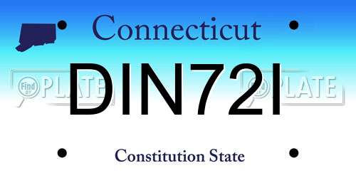 DIN72I Connecticut License Plate