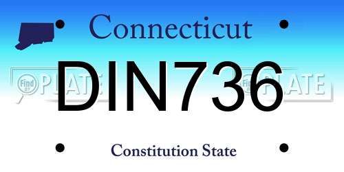 DIN736 Connecticut License Plate