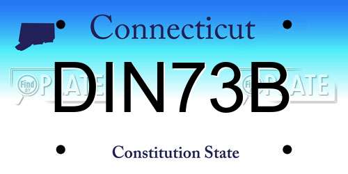 DIN73B Connecticut License Plate