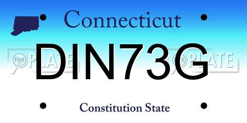 DIN73G Connecticut License Plate