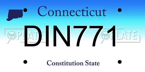 DIN771 Connecticut License Plate