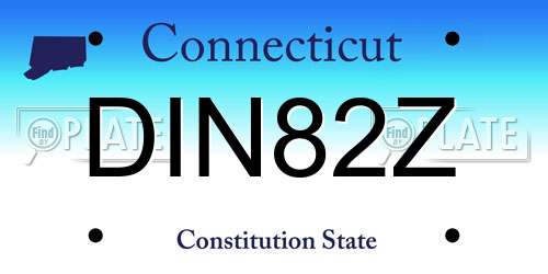 DIN82Z Connecticut License Plate