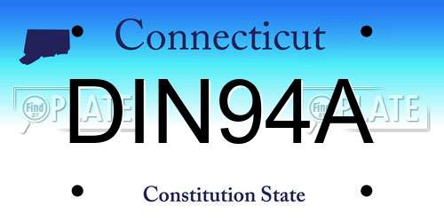 DIN94A Connecticut License Plate