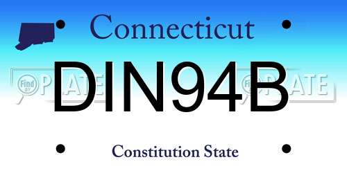 DIN94B Connecticut License Plate