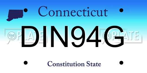 DIN94G Connecticut License Plate