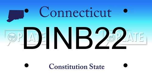 DINB22 Connecticut License Plate