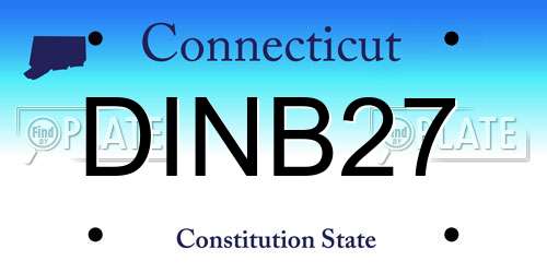DINB27 Connecticut License Plate