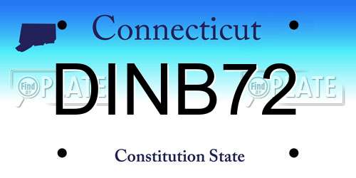 DINB72 Connecticut License Plate