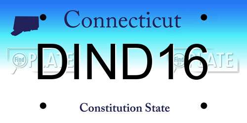 DIND16 Connecticut License Plate