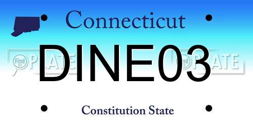 DINE03 Connecticut License Plate