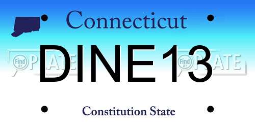 DINE13 Connecticut License Plate