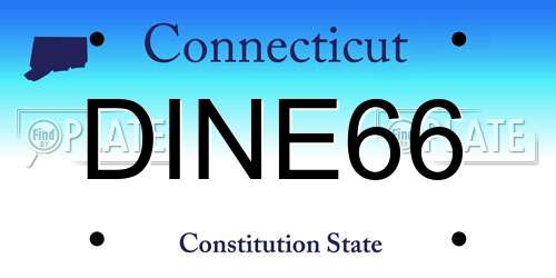 DINE66 Connecticut License Plate