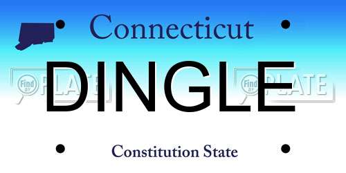 DINGLE Connecticut License Plate
