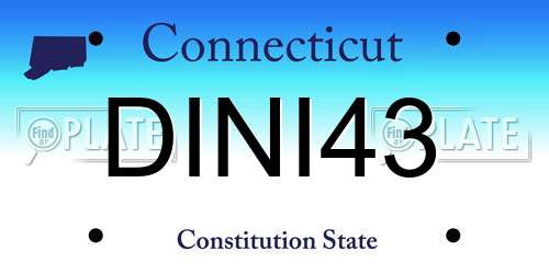 DINI43 Connecticut License Plate