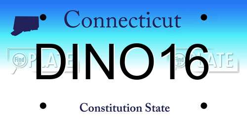 DINO16 Connecticut License Plate