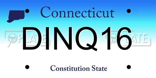 DINQ16 Connecticut License Plate