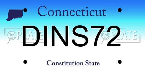 DINS72 Connecticut License Plate