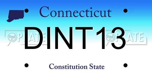 DINT13 Connecticut License Plate