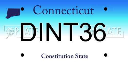 DINT36 Connecticut License Plate