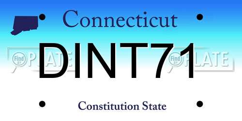 DINT71 Connecticut License Plate