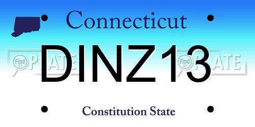 DINZ13 Connecticut License Plate