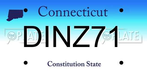 DINZ71 Connecticut License Plate