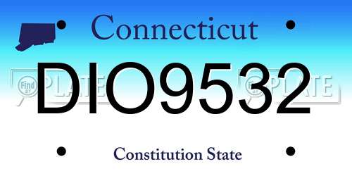 DIO9532 Connecticut License Plate