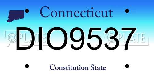 DIO9537 Connecticut License Plate
