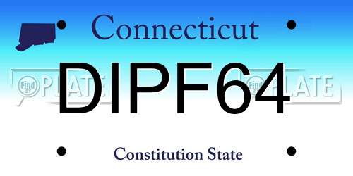 DIPF64 Connecticut License Plate