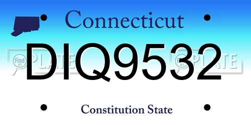 DIQ9532 Connecticut License Plate