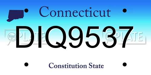 DIQ9537 Connecticut License Plate