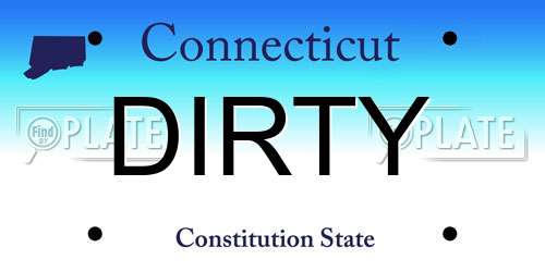 DIRTY Connecticut License Plate