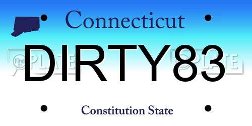DIRTY83 Connecticut License Plate