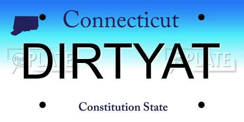 DIRTYAT Connecticut License Plate