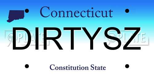 DIRTYSZ Connecticut License Plate