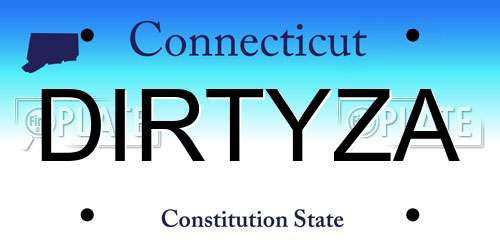 DIRTYZA Connecticut License Plate