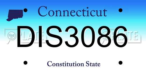 DIS3086 Connecticut License Plate