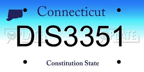DIS3351 Connecticut License Plate