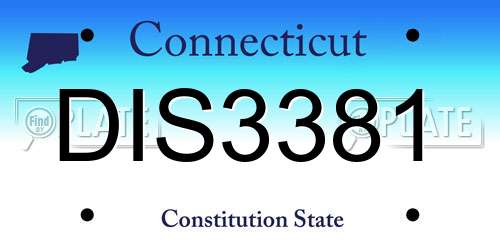 DIS3381 Connecticut License Plate