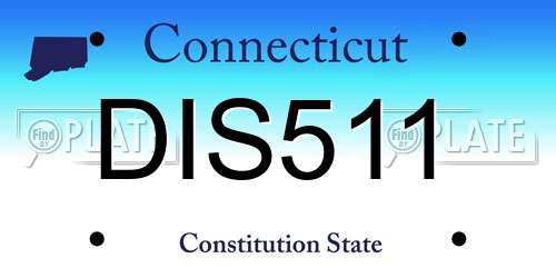 DIS511 Connecticut License Plate