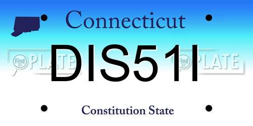 DIS51I Connecticut License Plate