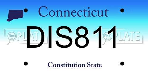 DIS811 Connecticut License Plate