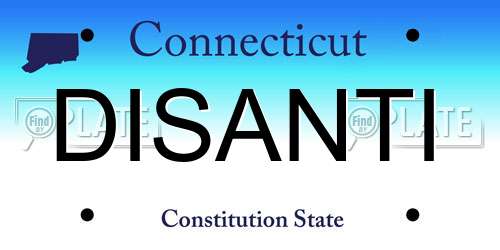 DISANTI Connecticut License Plate