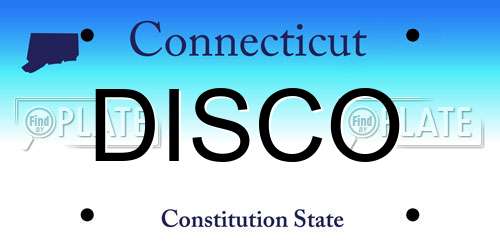 DISCO Connecticut License Plate