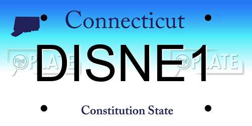 DISNE1 Connecticut License Plate