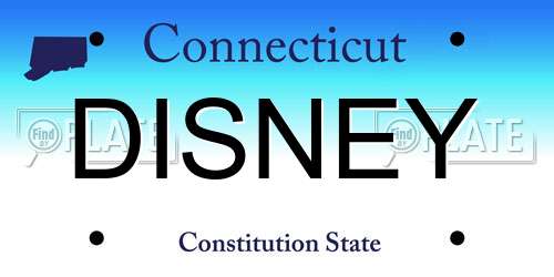 DISNEY Connecticut License Plate