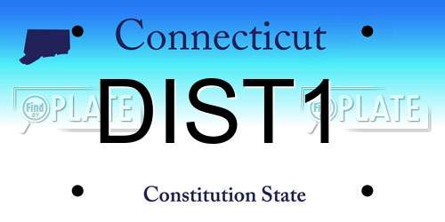 DIST1 Connecticut License Plate