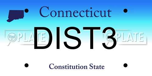 DIST3 Connecticut License Plate